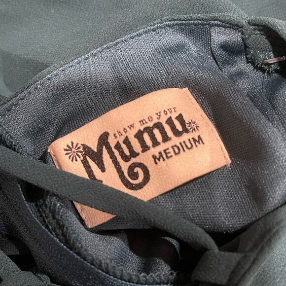 NEW Show Me Your MuMu Godshaw Goddess Gown Deep Jade Chiffon Size Medium - Picture 6 of 8